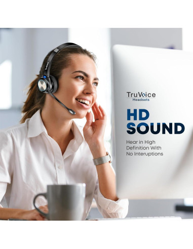 Auriculares Inalámbricos TruVoice BT55 con Micrófono y Cancelación de Ruido