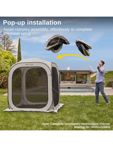 Carpa Pop-Up EAST OAK 4x4m Beige con Bolsa de Transporte