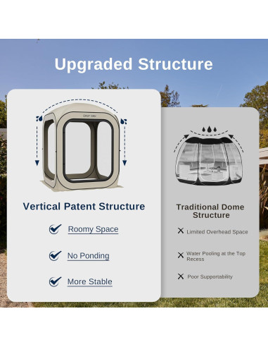 Carpa Pop-Up EAST OAK 4x4m Beige con Bolsa de Transporte