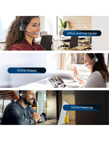 Auriculares Inalámbricos TruVoice BT55 con Micrófono y Cancelación de Ruido Auriculares Inalámbricos TruVoice BT55 con Micrófono y Cancelación de Ruido