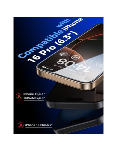 Protector de Pantalla Vidrio Templado MAGIC JOHN para iPhone 16 Pro 6.3" 2