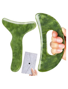 Set Grande de Gua Sha de Jade Mierbai - Masaje Anticelulitis