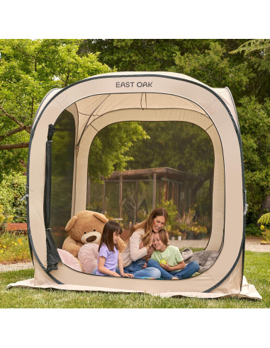 Carpa Pop-Up EAST OAK 4x4m Beige con Bolsa de Transporte