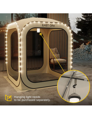 Carpa Pop-Up EAST OAK 4x4m Beige con Bolsa de Transporte