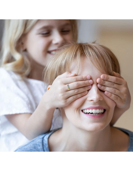 Anillo Fidget Antiansiedad WOSCCOWT Plata Esterlina S925 Azul