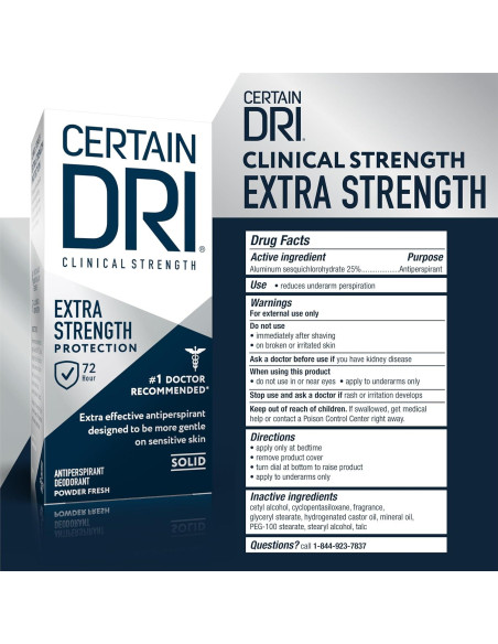 Antitranspirante Clínico Certain Dri 3x48.51g - Protección 72h