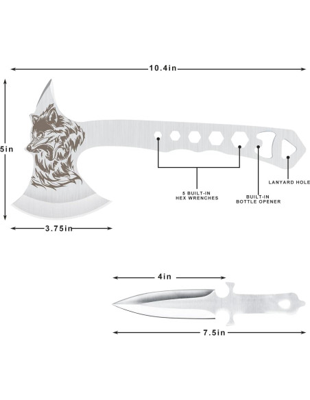 Hacha de Lanzamiento Fogein - Paquete de 3, Acero Inoxidable 26.4 cm