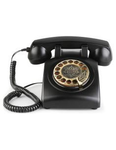 Teléfono de línea retro Sangyn RT01 Negro con timbre mecánico