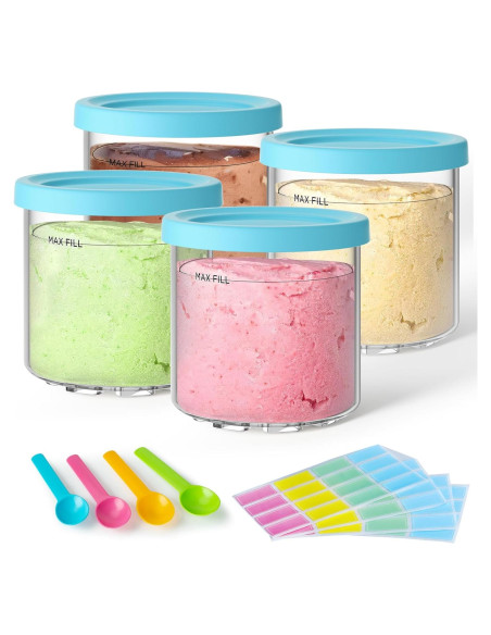 Paquete de 4 Contenedores de Pintura Ninja Creami 473ml Azul