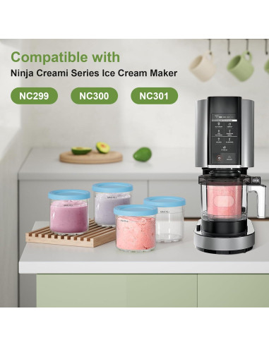 Paquete de 4 Contenedores de Pintura Ninja Creami 473ml Azul