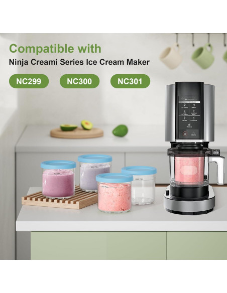 Paquete de 4 Contenedores de Pintura Ninja Creami 473ml Azul