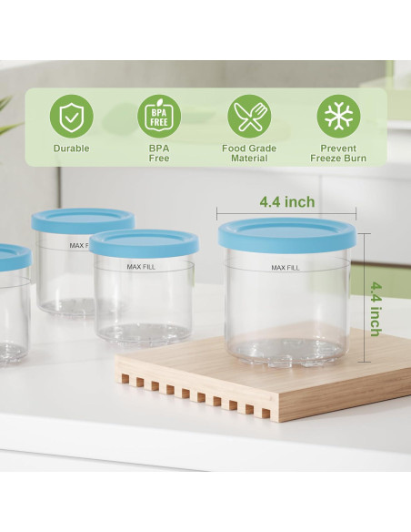 Paquete de 4 Contenedores de Pintura Ninja Creami 473ml Azul