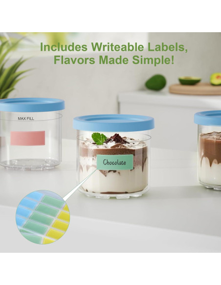 Paquete de 4 Contenedores de Pintura Ninja Creami 473ml Azul