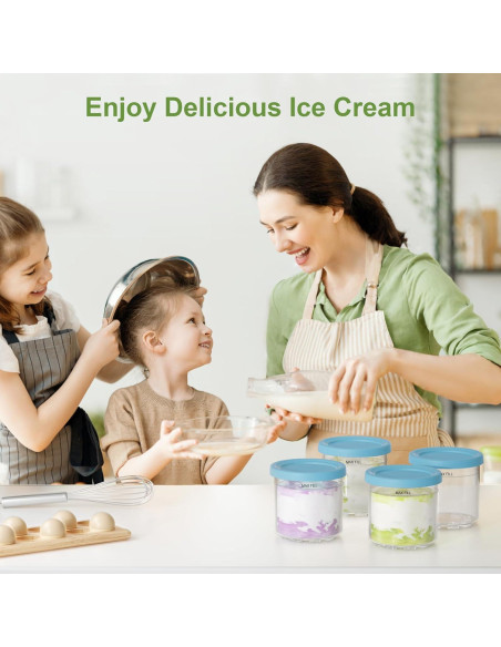 Paquete de 4 Contenedores de Pintura Ninja Creami 473ml Azul