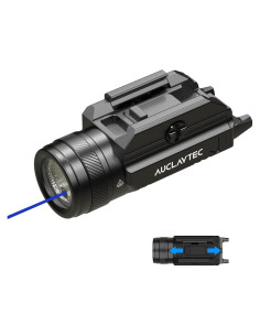 Linterna Táctica AUCLAYTEC 1200 Lúmenes con Láser Azul