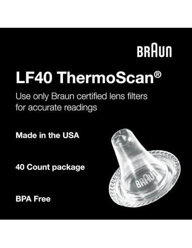 Filtros de Lente Braun ThermoScan 40 Cubiertas Desechables