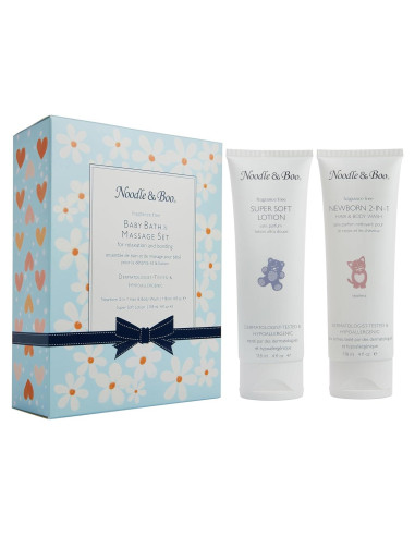 Juego de Regalo de Baño Noodle & Boo para Bebés - Jabón y Loción Hipoalergénica