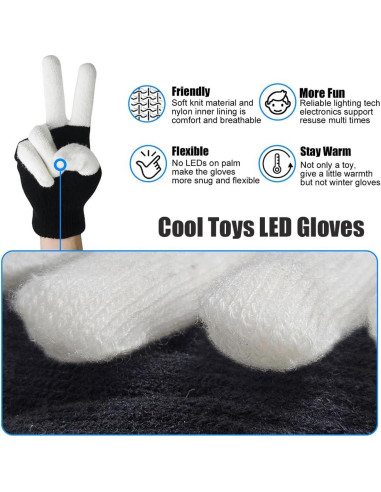 Guantes LED Luwint Iluminados para Fiestas - 6 Modos de Luz