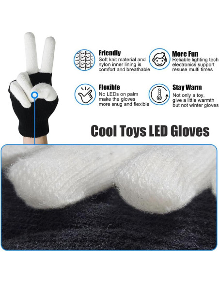 Guantes LED Luwint Iluminados para Fiestas - 6 Modos de Luz