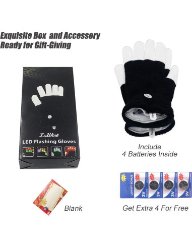 Guantes LED Luwint Iluminados para Fiestas - 6 Modos de Luz
