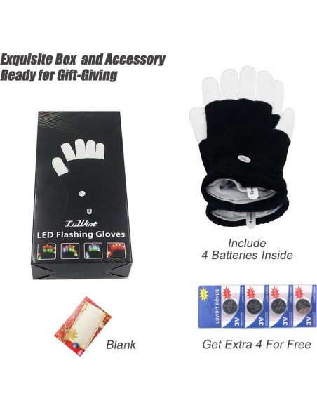 Guantes LED Luwint Iluminados para Fiestas - 6 Modos de Luz