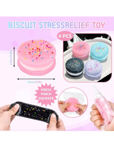 Kit Taba Squishy 4 Piezas Linkho Alivio Estrés Galleta Kawaii 2