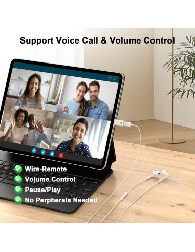 Adaptador de Audio Lightning a USB-C WAMAXLINK para iPhone 16/15