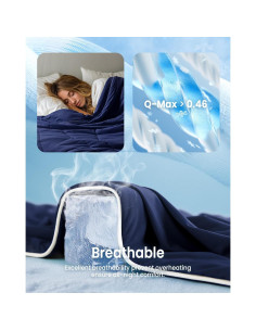 Edredón Refrigerante Individual blunique 152.4x228.6cm Azul 2