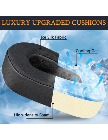 Almohadillas de Gel Refrigerante SOULWIT para Auriculares Logitech G733 G535 G335 - Negro