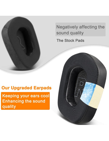 Almohadillas de Gel Refrigerante SOULWIT para Auriculares Logitech G733 G535 G335 - Negro