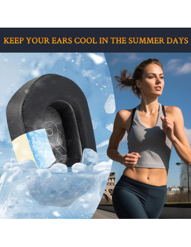 Almohadillas de Gel Refrigerante SOULWIT para Auriculares Logitech G733 G535 G335 - Negro