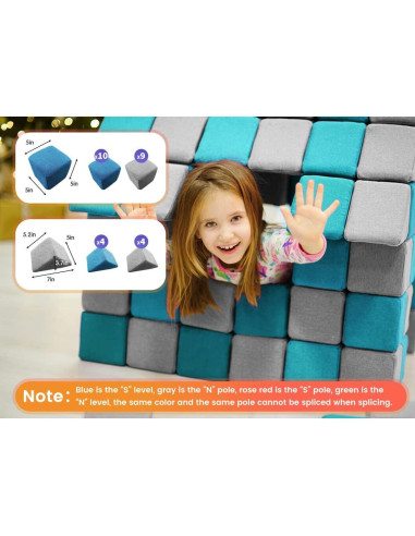 Bloques de Construcción Magnéticos Suaves Nets Tribe 27 Piezas