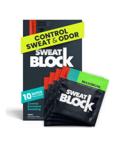 Toallitas Antitranspirantes SweatBlock 10 Unidades para Hombres y Mujeres