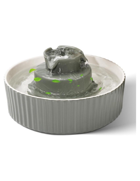 Fuente de Agua Automática para Gatos SgurFin 2.1L Cerámica Gris Fuente de Agua Automática para Gatos SgurFin 2.1L Cerámica Gris