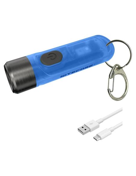 Linterna de Llavero Nitecore Tiki GITD Azul 300 Lúmenes USB-C