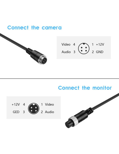 Cable de Extensión de Video 4 Pines 5M EKYLIN a Prueba de Agua