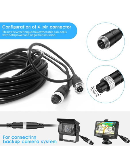 Cable de Extensión de Video 4 Pines 5M EKYLIN a Prueba de Agua