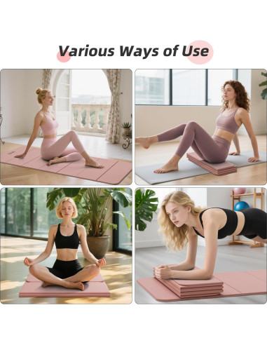 Alfombrilla de Yoga Plegable HAHE Rosa 188x81cm Antideslizante
