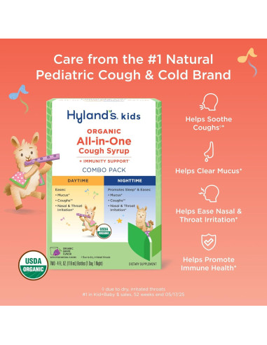 Jarabe para la tos orgánico Hyland's para niños 2x113.4ml