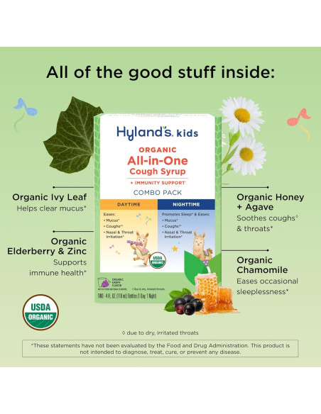 Jarabe para la tos orgánico Hyland's para niños 2x113.4ml