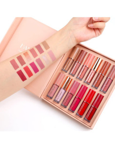 Set de 12 Labiales Líquidos Mate y Brillantes BAISEN DIARY 2
