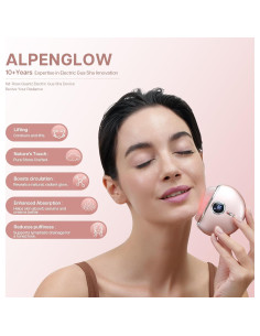 Gua Sha Eléctrico AlpenGlow Cuarzo Rosa con Calor y Vibración 2