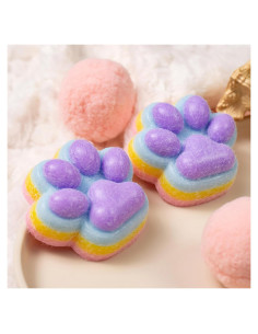 2 Piezas Juguete Aplastable Patita de Gato Arcoíris 141g