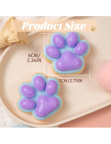 2 Piezas Juguete Aplastable Patita de Gato Arcoíris 141g