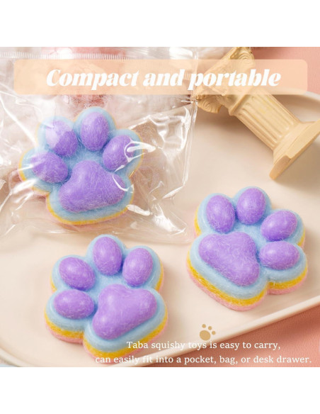 2 Piezas Juguete Aplastable Patita de Gato Arcoíris 141g