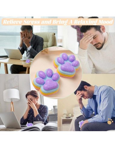 2 Piezas Juguete Aplastable Patita de Gato Arcoíris 141g