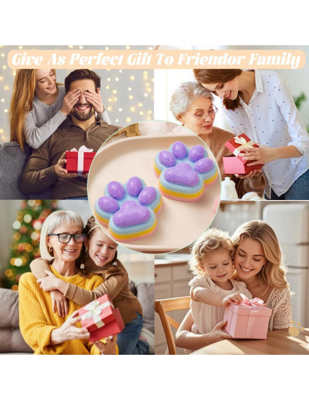 2 Piezas Juguete Aplastable Patita de Gato Arcoíris 141g