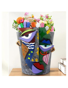 Maceta Abstracta de Cara Mrlikale 16.3 cm con Drenaje