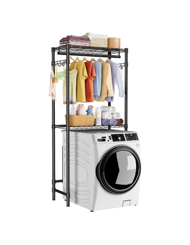 Estante sobre lavadora Golpart 2 niveles ajustable negro