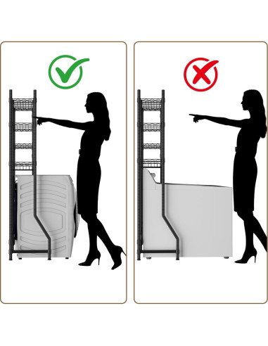 Estante sobre lavadora Golpart 2 niveles ajustable negro
